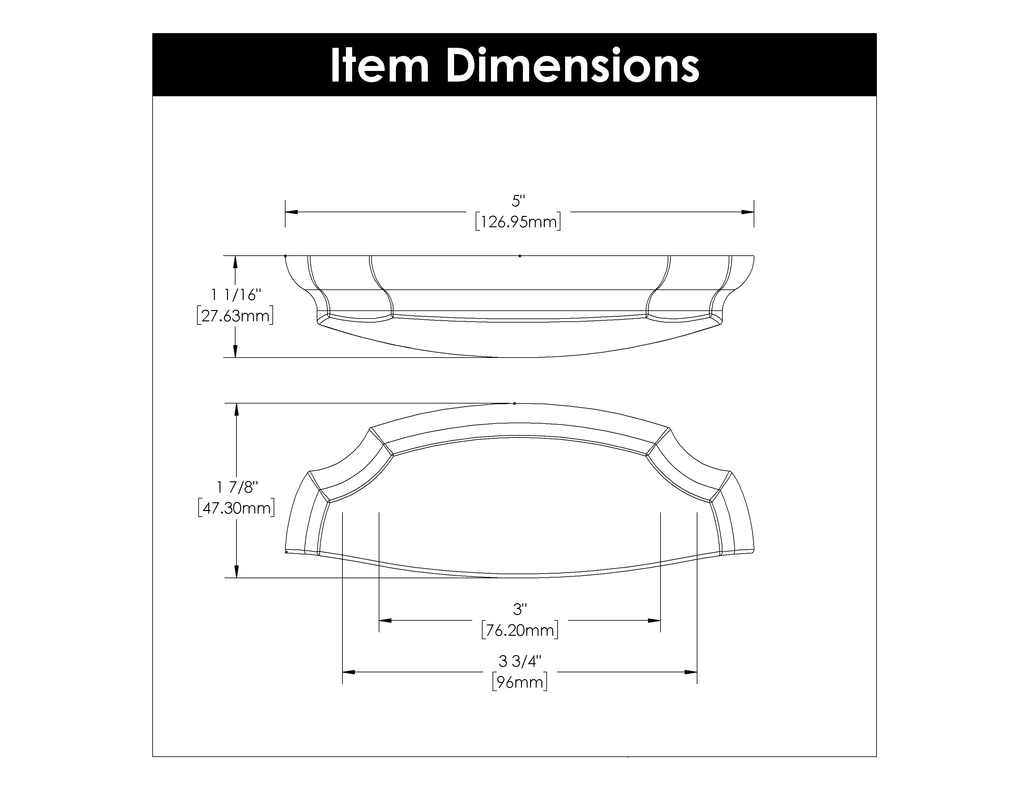 3 inch (76mm) & 3-3/4 inch (96mm) Veranda Cup Pull