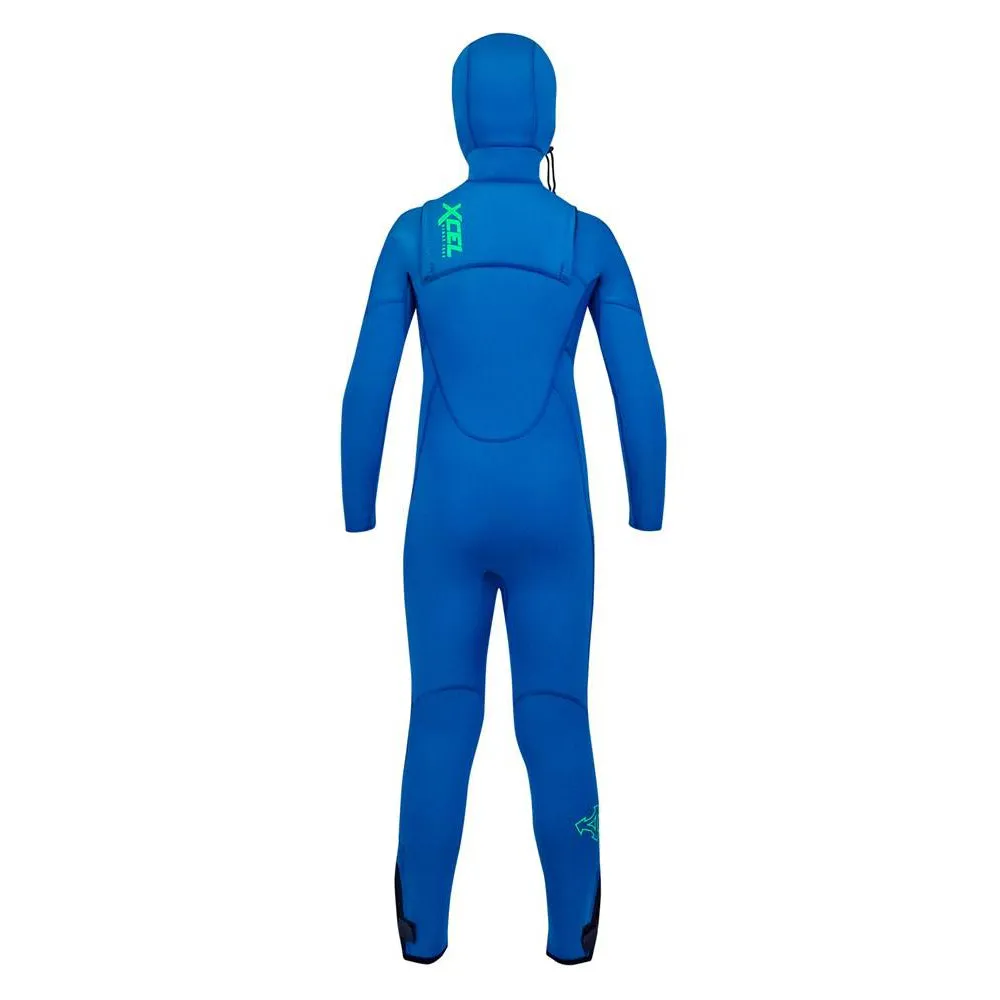 4.5/3.5 XCEL Youth COMP Hooded (FRONT ZIP)(Ankle Zips All Sizes) Faint Blue