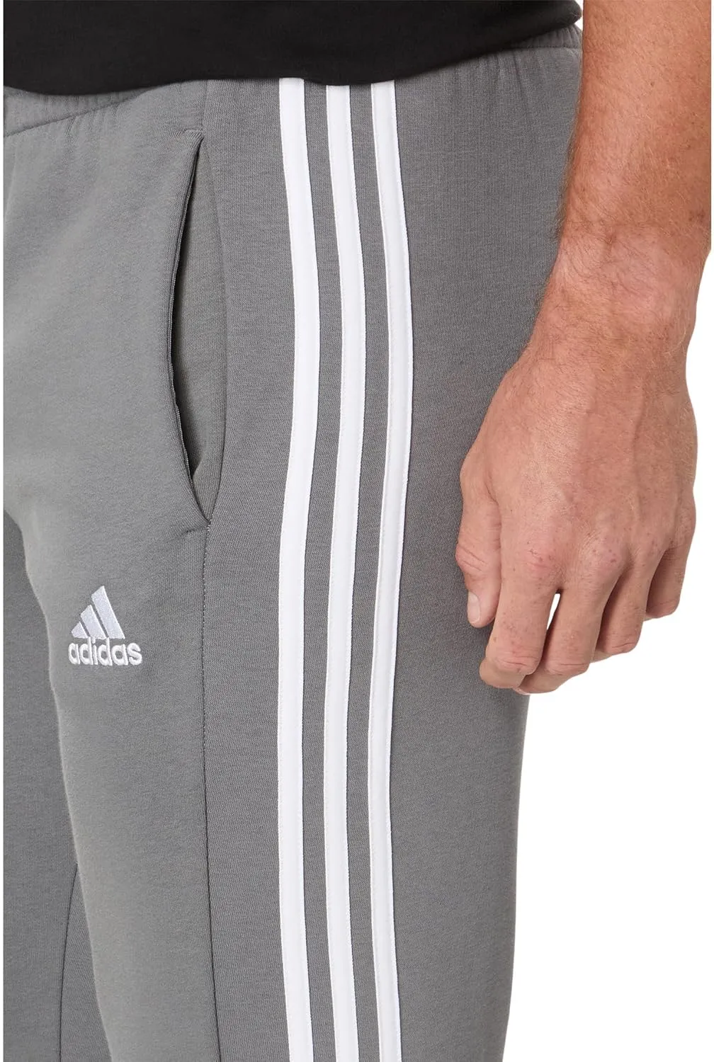 adidas Mens Essentials Fleece Striped Joggers Training Casual Comfort Technology - Blue