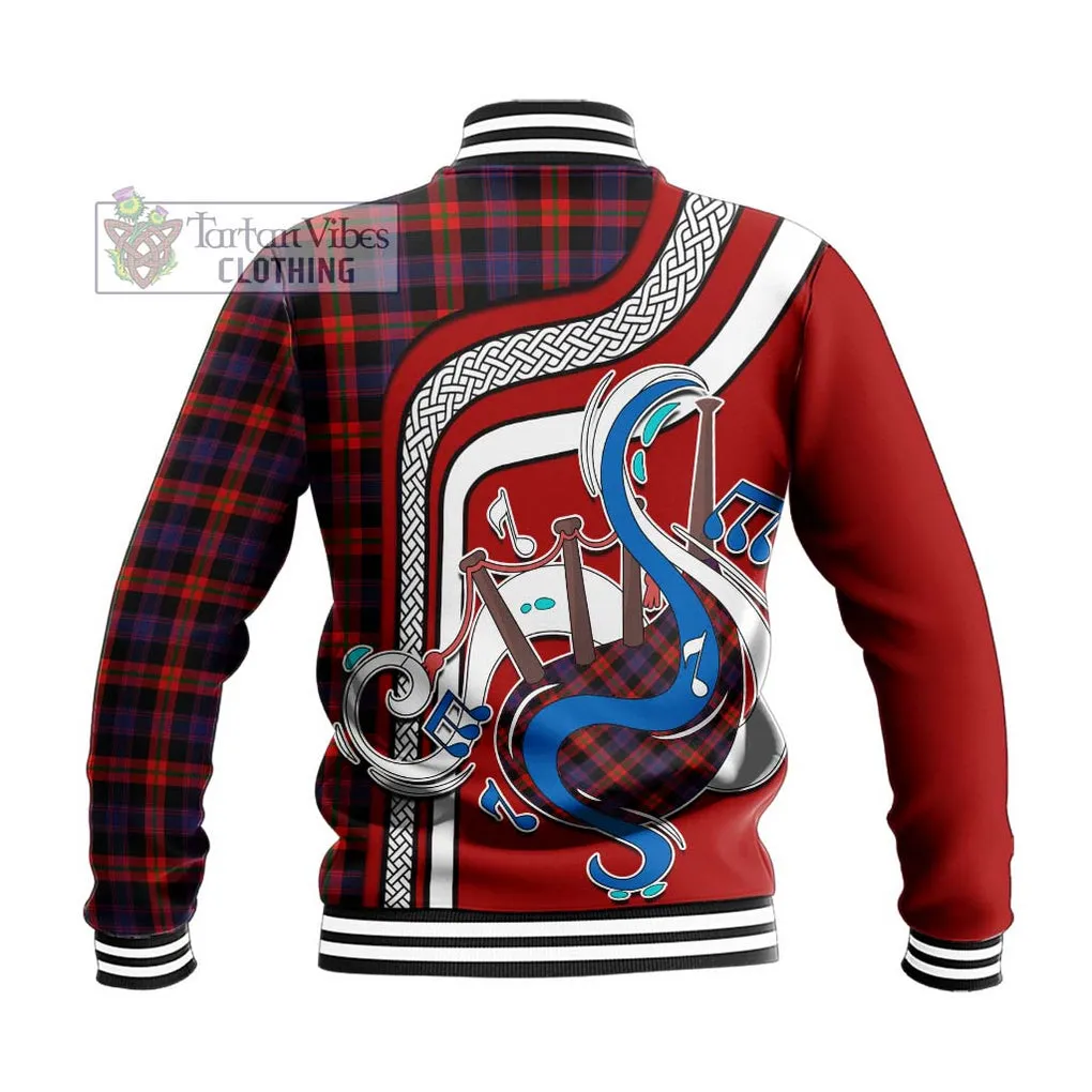 Brown (Broun) Tartan Baseball Jacket with Epic Bagpipe Style