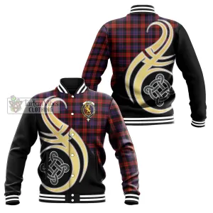 Brown (Broun) Tartan Baseball Jacket with Family Crest and Celtic Symbol Style