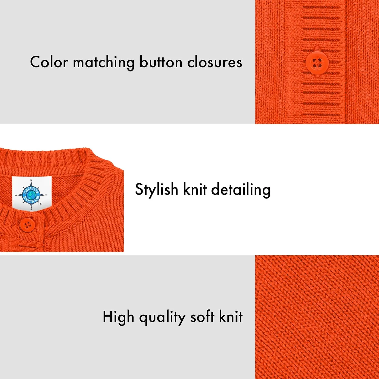 Creative Knitwear College Baby Cardigan Sweater - Long Sleeve, Multiple Colors, for Boys & Girls (0 Months - 4T)