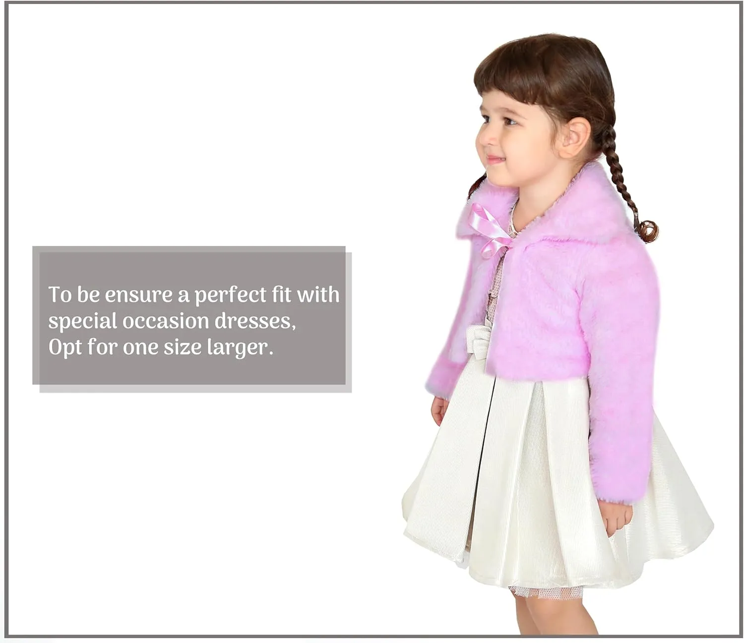 Lilax Toddler Puffer Jacket, Faux Fur Wedding Coat, Girls Plush Dress Coat