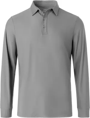 M MOTEEPI Polo for Men Long Sleeve Sun Protection Golf Shirts with Collar UPF 50  Performance Collared Fall Shirts Tennis