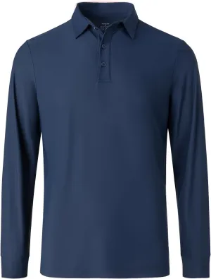 M MOTEEPI Polo for Men Long Sleeve Sun Protection Golf Shirts with Collar UPF 50  Performance Collared Fall Shirts Tennis