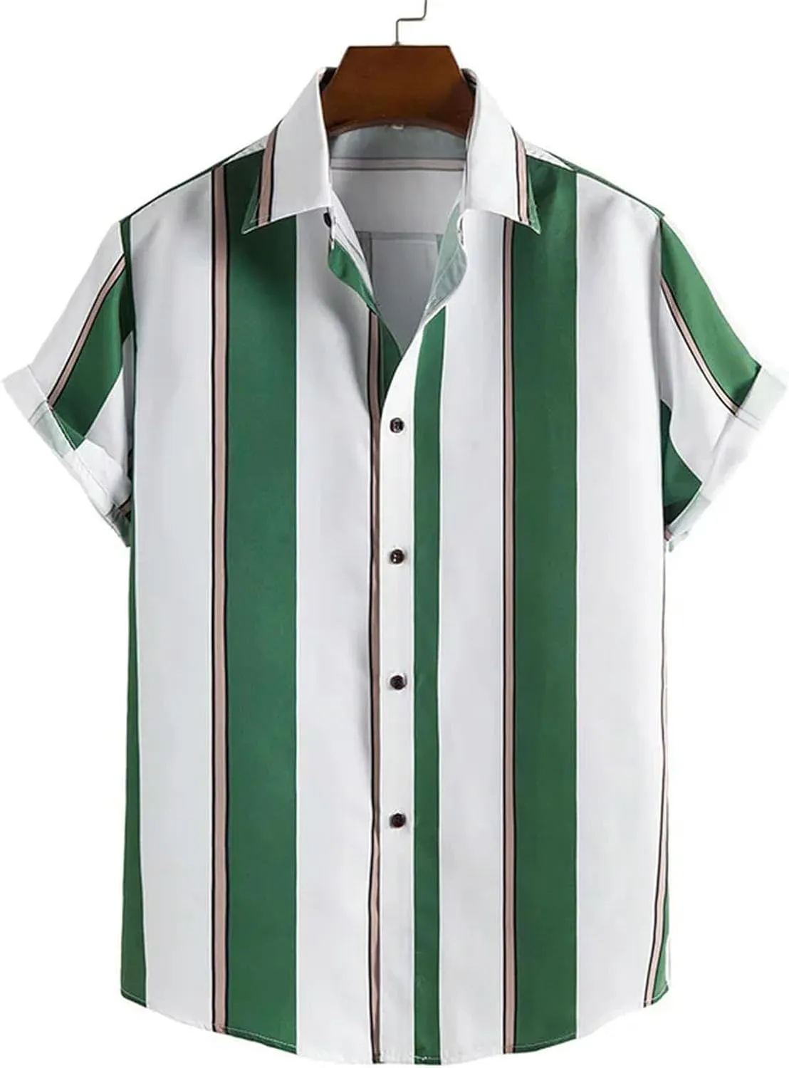 Men's Striped Hawaiian Shirts 3D Printed Fashion Button Short Sleeve Lapel Street Wear Men's Clothing