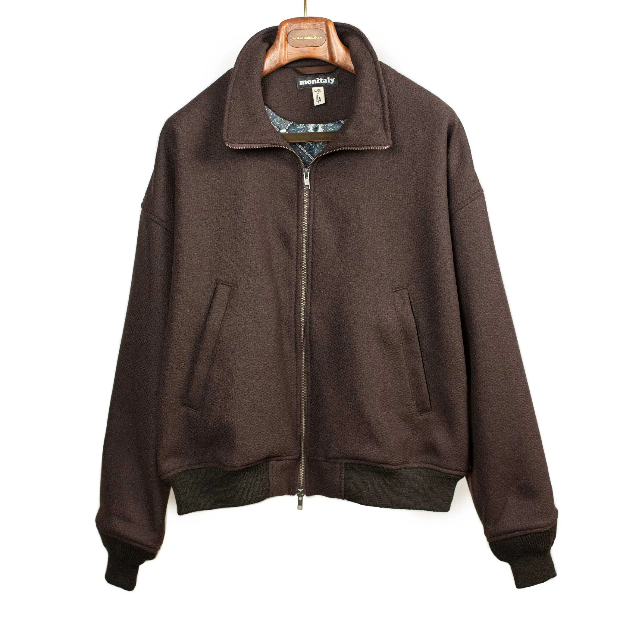 Old Dog relaxed blouson in Vicente Brown wool flannel