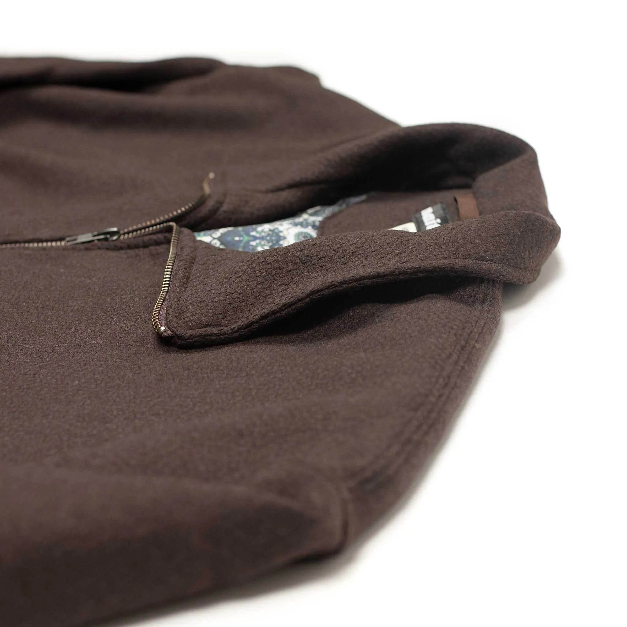 Old Dog relaxed blouson in Vicente Brown wool flannel