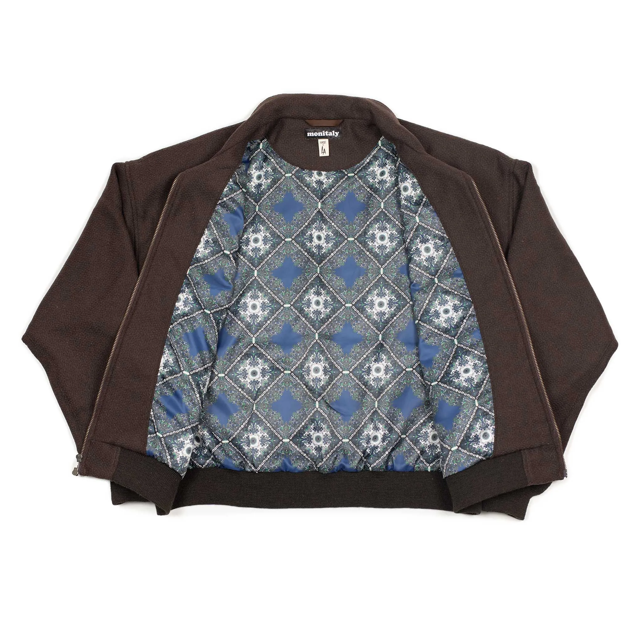 Old Dog relaxed blouson in Vicente Brown wool flannel