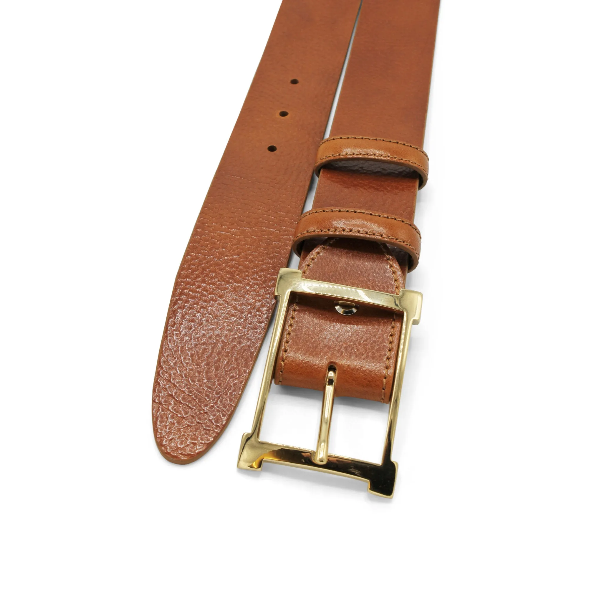 Smooth Supple Honey Toned Frame Belt