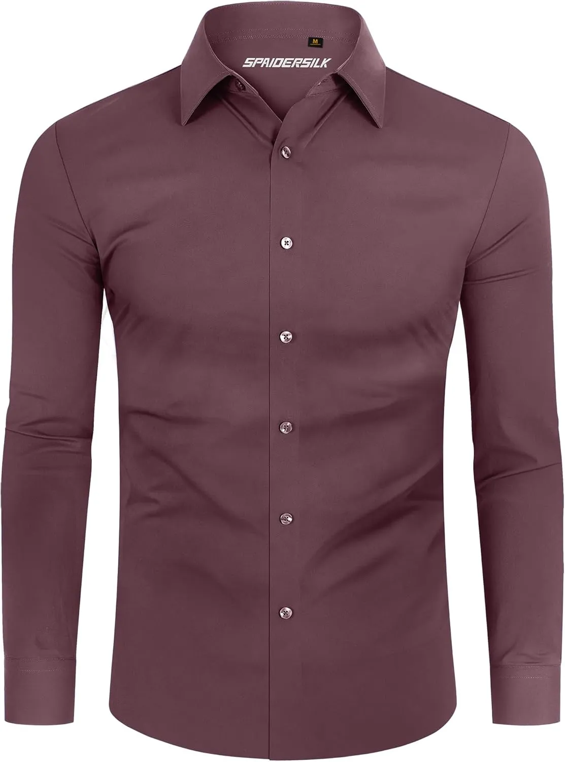 Stretch Mens Dress Shirts Long Sleeve Slim Fit Dress Shirts for Men Muscle Fit Wrinkle Free Button Down Shirt