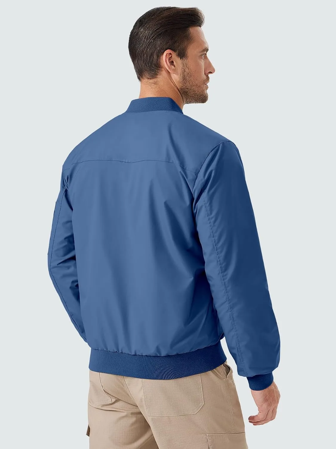 ZUTY Men's Bomber Jacket Lightweight Casual Spring Fall Windbreaker Coat with Zipper Pockets